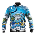 Gold Coast Titans Rugby Baseball Jacket Australian Aboriginal Dot Painting Style