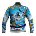 Gold Coast Titans Rugby Baseball Jacket Australian Aboriginal Dot Painting Style