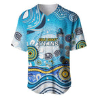 Gold Coast Titans Rugby Baseball Jersey Australian Aboriginal Dot Painting Style