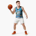 Gold Coast Titans Rugby Basketball Jersey Australian Aboriginal Dot Painting Style