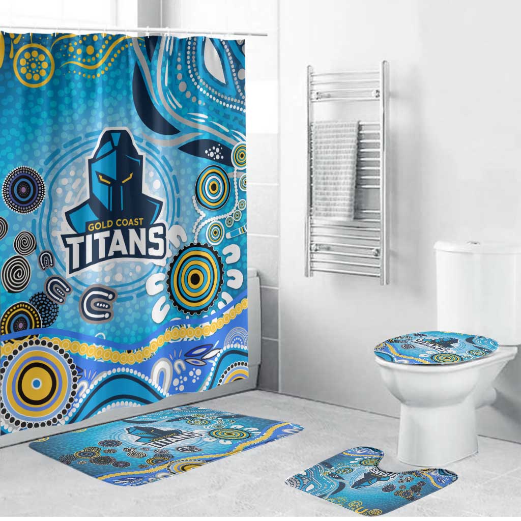 Gold Coast Titans Rugby Bathroom Set Australian Aboriginal Dot Painting Style