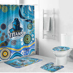 Gold Coast Titans Rugby Bathroom Set Australian Aboriginal Dot Painting Style