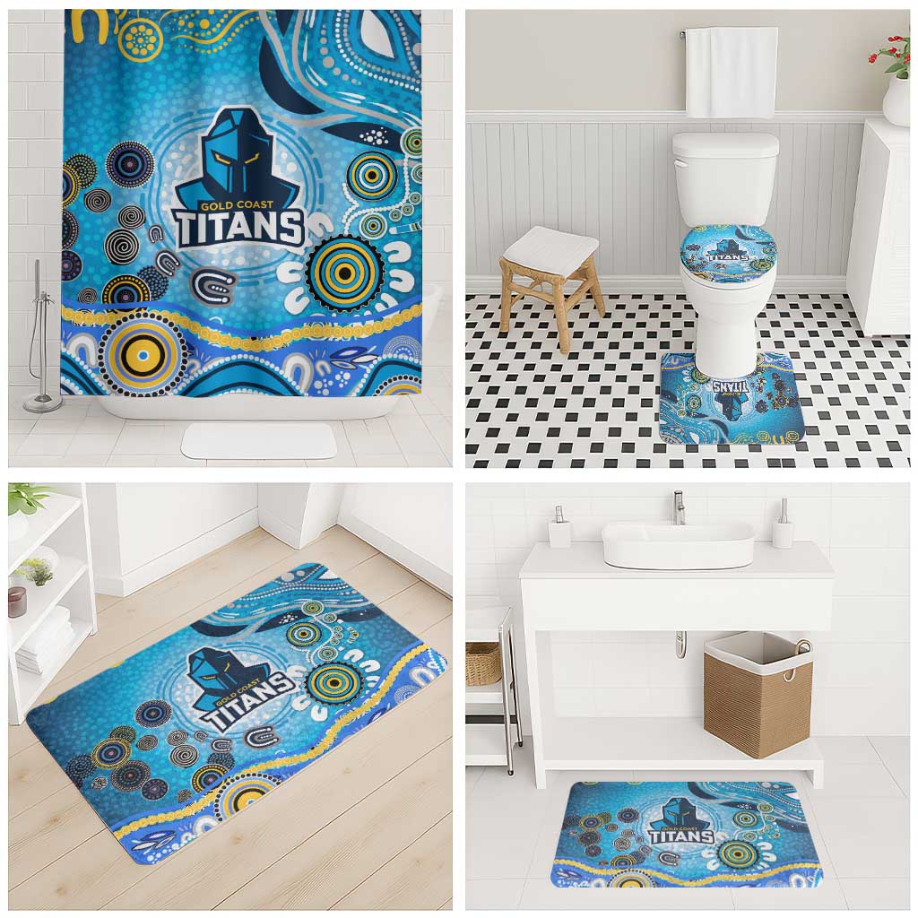 Gold Coast Titans Rugby Bathroom Set Australian Aboriginal Dot Painting Style