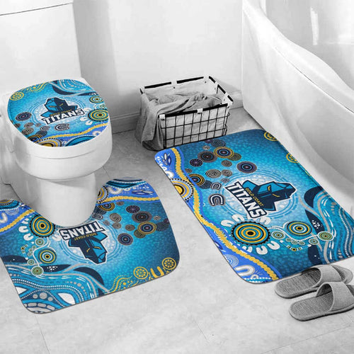 Gold Coast Titans Rugby Bathroom Set Australian Aboriginal Dot Painting Style
