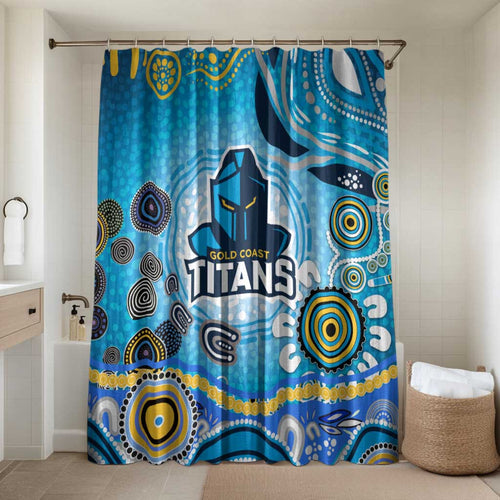 Gold Coast Titans Rugby Bathroom Set Australian Aboriginal Dot Painting Style