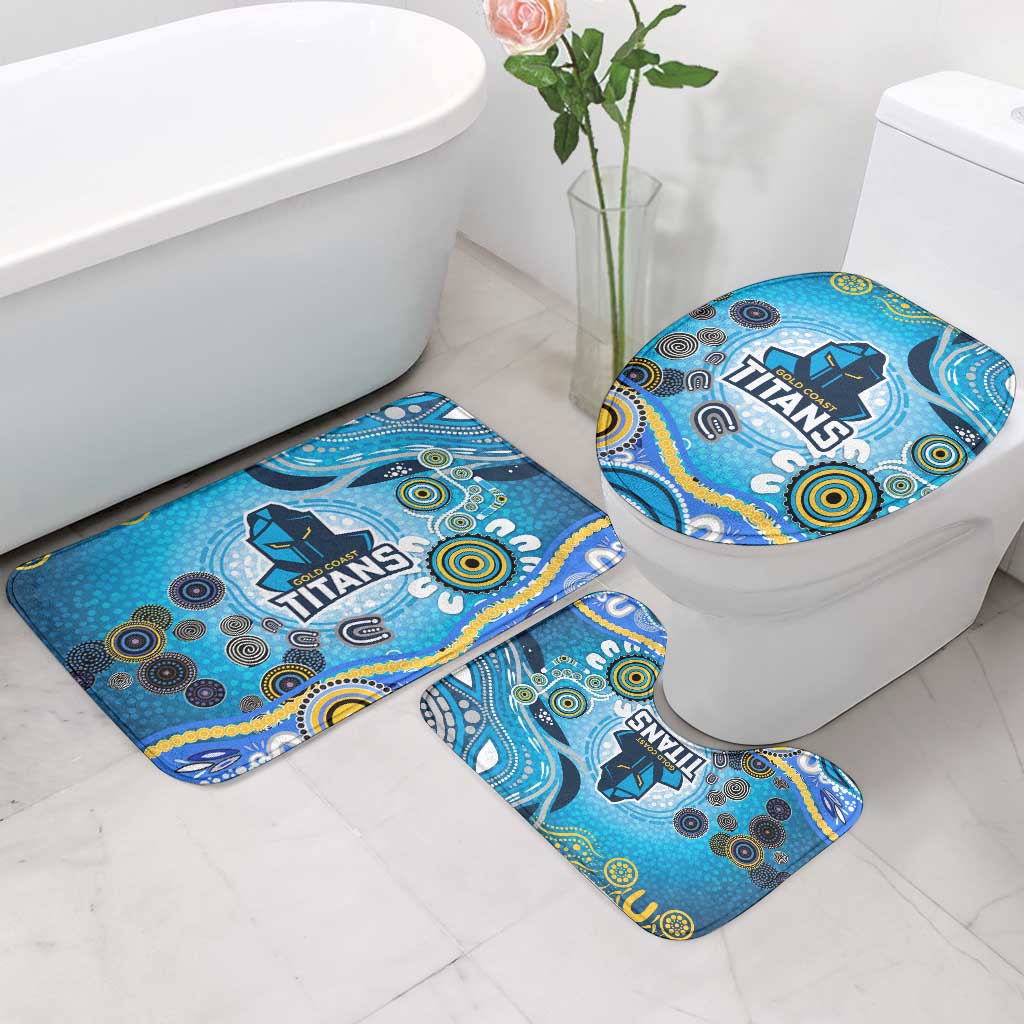 Gold Coast Titans Rugby Bathroom Set Australian Aboriginal Dot Painting Style