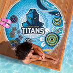 Gold Coast Titans Rugby Beach Blanket Australian Aboriginal Dot Painting Style