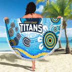 Gold Coast Titans Rugby Beach Blanket Australian Aboriginal Dot Painting Style