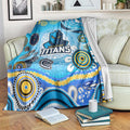 Gold Coast Titans Rugby Blanket Australian Aboriginal Dot Painting Style