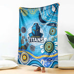 Gold Coast Titans Rugby Blanket Australian Aboriginal Dot Painting Style