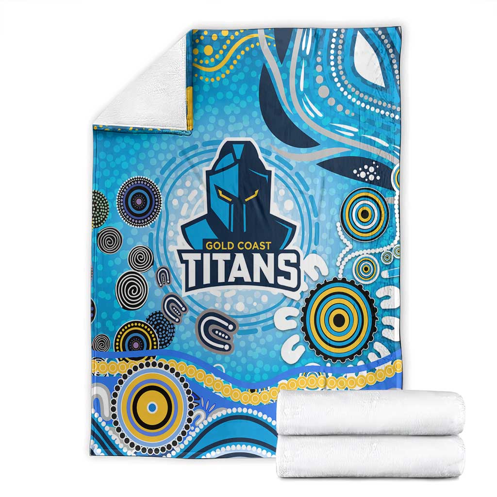 Gold Coast Titans Rugby Blanket Australian Aboriginal Dot Painting Style