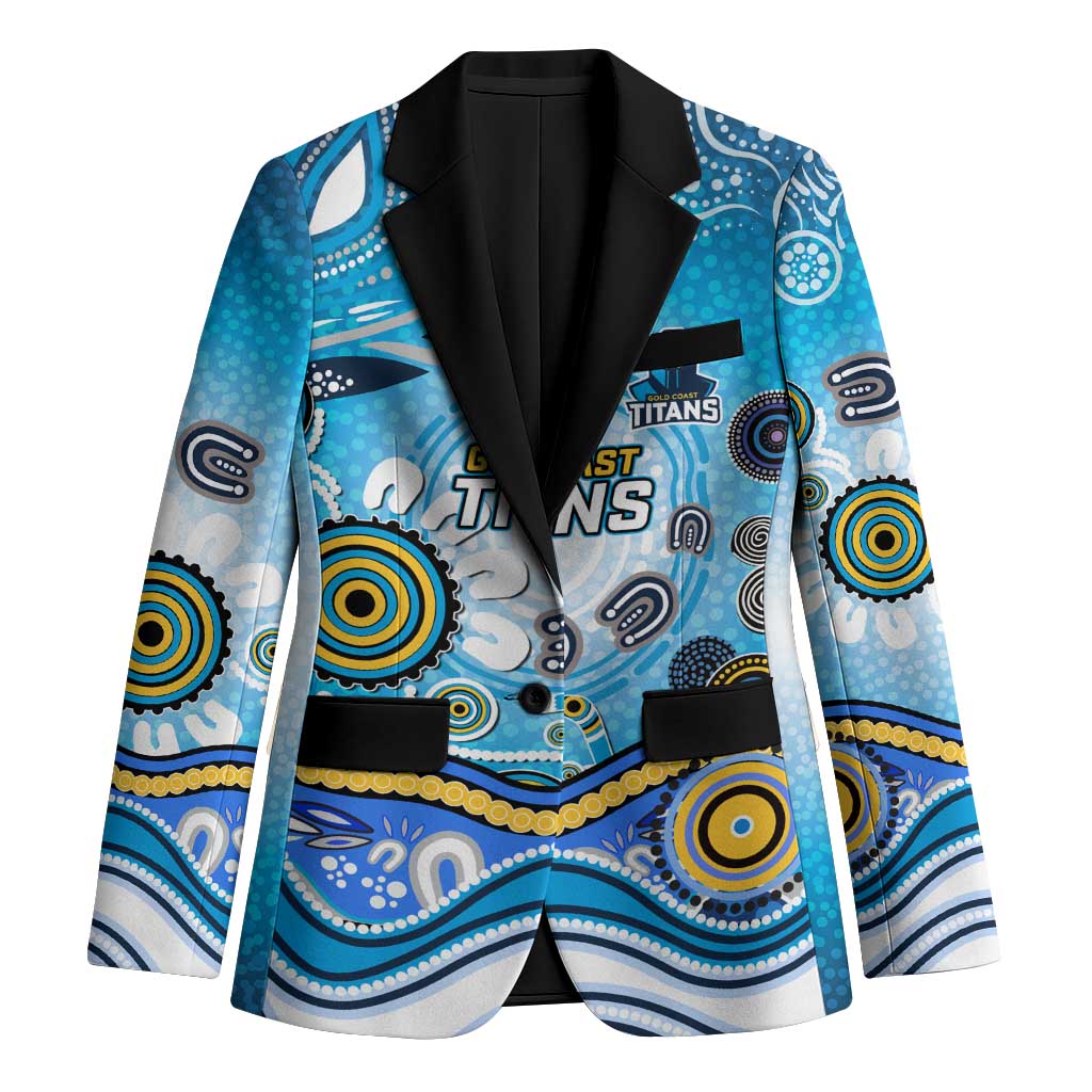 Gold Coast Titans Rugby Blazer Australian Aboriginal Dot Painting Style