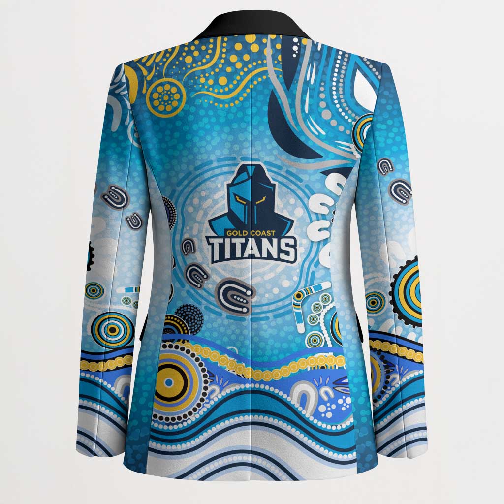Gold Coast Titans Rugby Blazer Australian Aboriginal Dot Painting Style