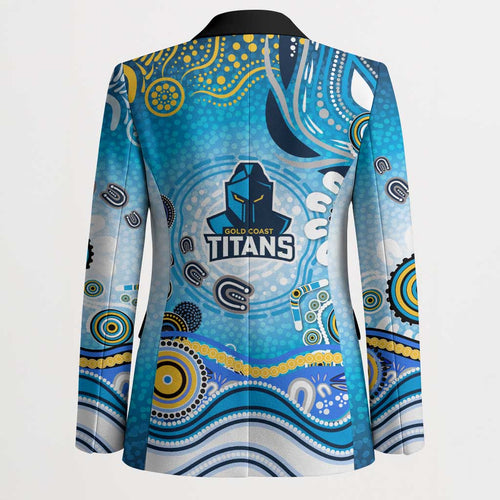 Gold Coast Titans Rugby Blazer Australian Aboriginal Dot Painting Style