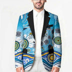 Gold Coast Titans Rugby Blazer Australian Aboriginal Dot Painting Style