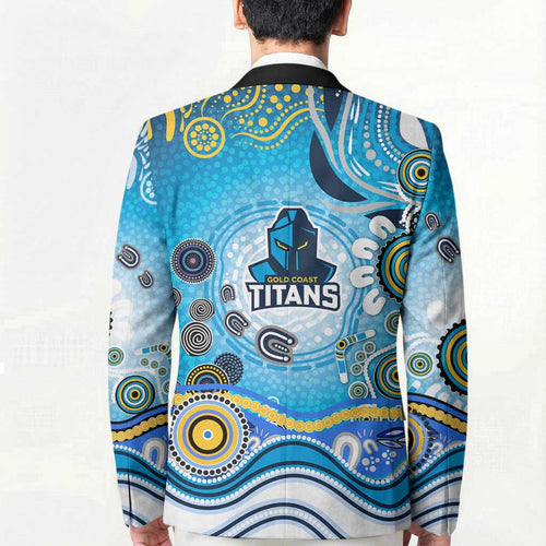 Gold Coast Titans Rugby Blazer Australian Aboriginal Dot Painting Style