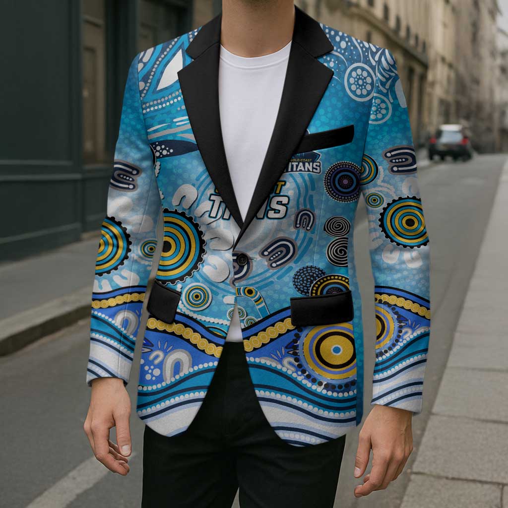 Gold Coast Titans Rugby Blazer Australian Aboriginal Dot Painting Style