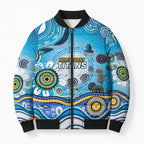 Gold Coast Titans Rugby Bomber Puffer Jacket Australian Aboriginal Dot Painting Style