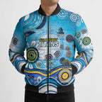 Gold Coast Titans Rugby Bomber Puffer Jacket Australian Aboriginal Dot Painting Style
