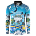 Gold Coast Titans Rugby Button Sweatshirt Australian Aboriginal Dot Painting Style