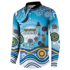 Gold Coast Titans Rugby Button Sweatshirt Australian Aboriginal Dot Painting Style