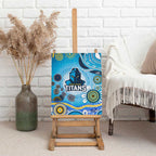 Gold Coast Titans Rugby Canvas Wall Art Australian Aboriginal Dot Painting Style