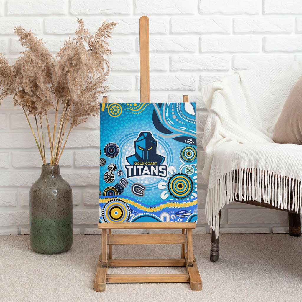 Gold Coast Titans Rugby Canvas Wall Art Australian Aboriginal Dot Painting Style