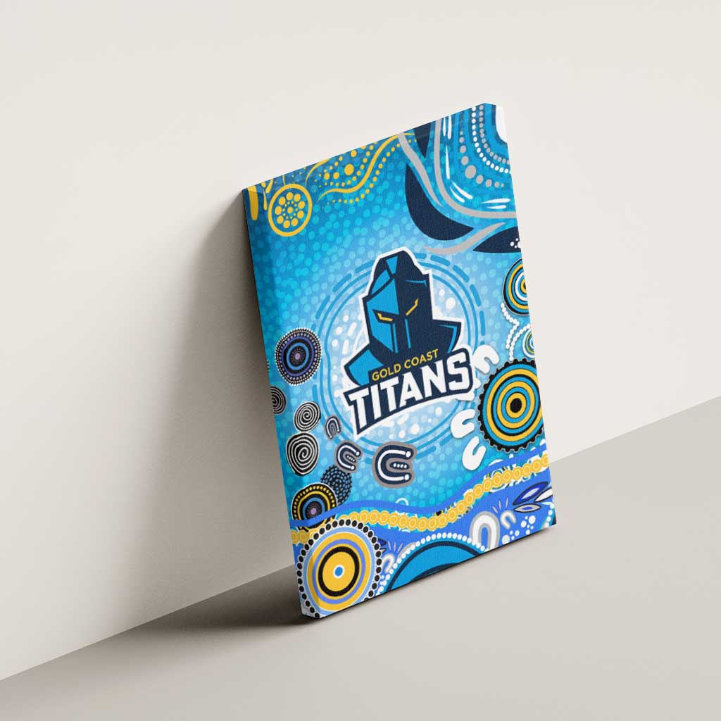 Gold Coast Titans Rugby Canvas Wall Art Australian Aboriginal Dot Painting Style