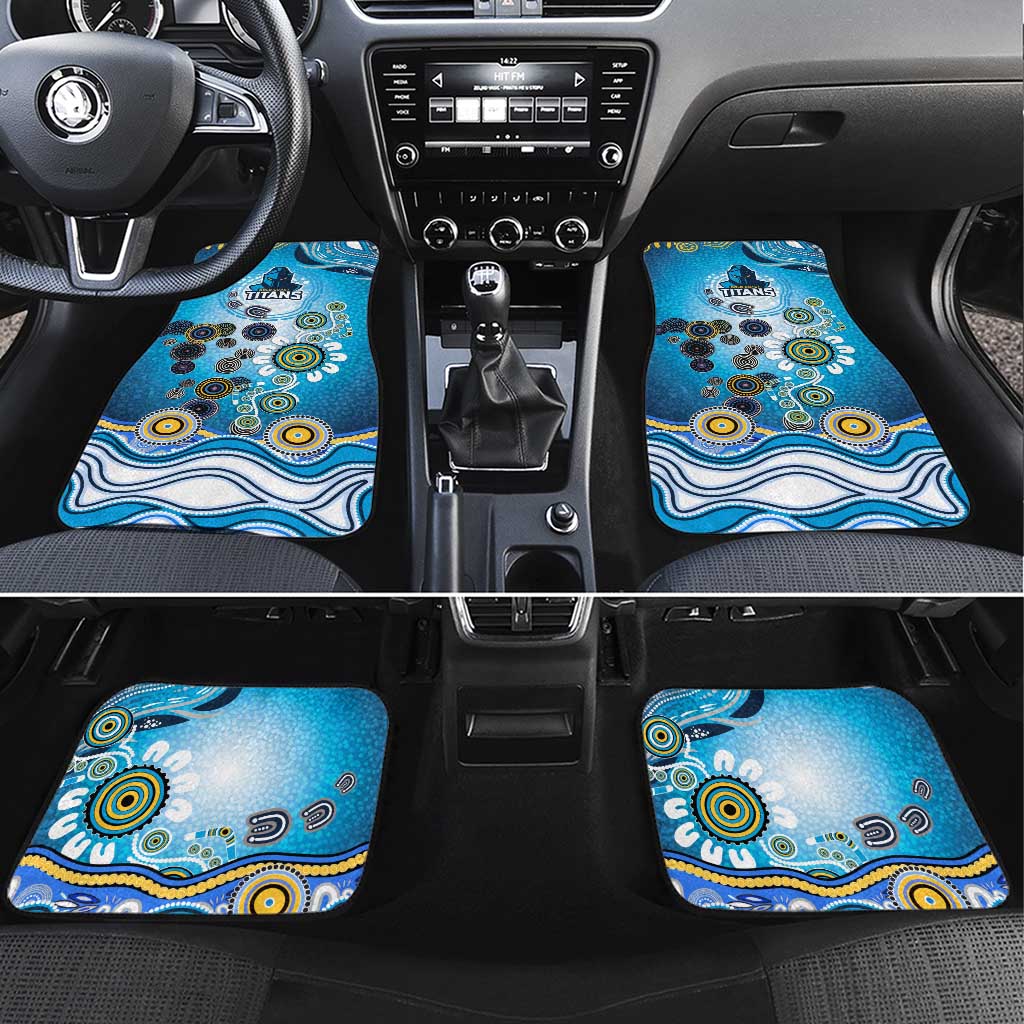 Gold Coast Titans Rugby Car Mats Australian Aboriginal Dot Painting Style