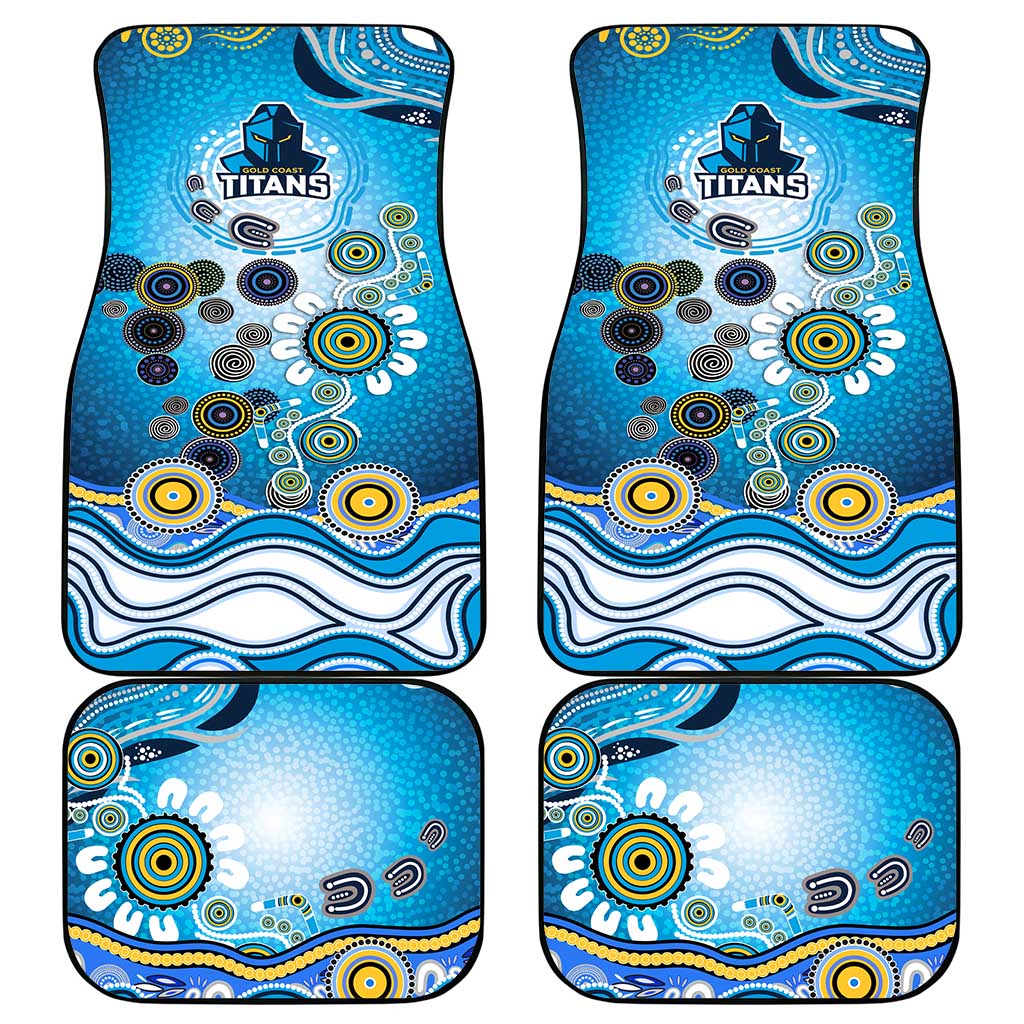 Gold Coast Titans Rugby Car Mats Australian Aboriginal Dot Painting Style