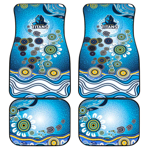 Gold Coast Titans Rugby Car Mats Australian Aboriginal Dot Painting Style