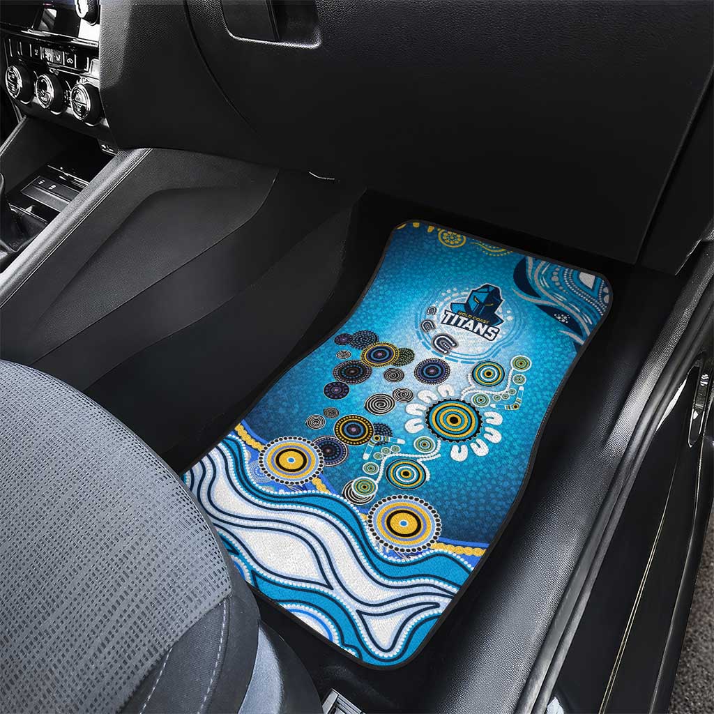 Gold Coast Titans Rugby Car Mats Australian Aboriginal Dot Painting Style