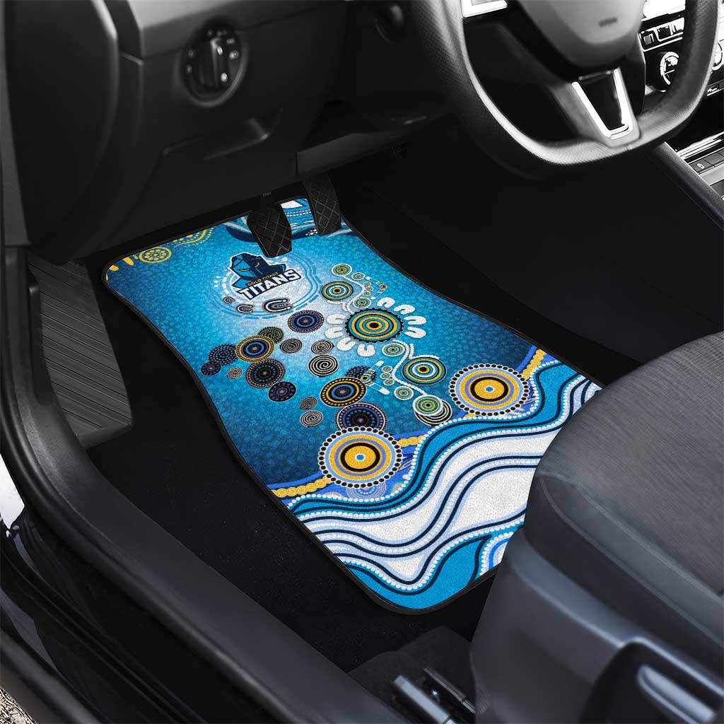 Gold Coast Titans Rugby Car Mats Australian Aboriginal Dot Painting Style