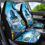 Gold Coast Titans Rugby Car Seat Cover Australian Aboriginal Dot Painting Style