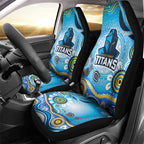 Gold Coast Titans Rugby Car Seat Cover Australian Aboriginal Dot Painting Style