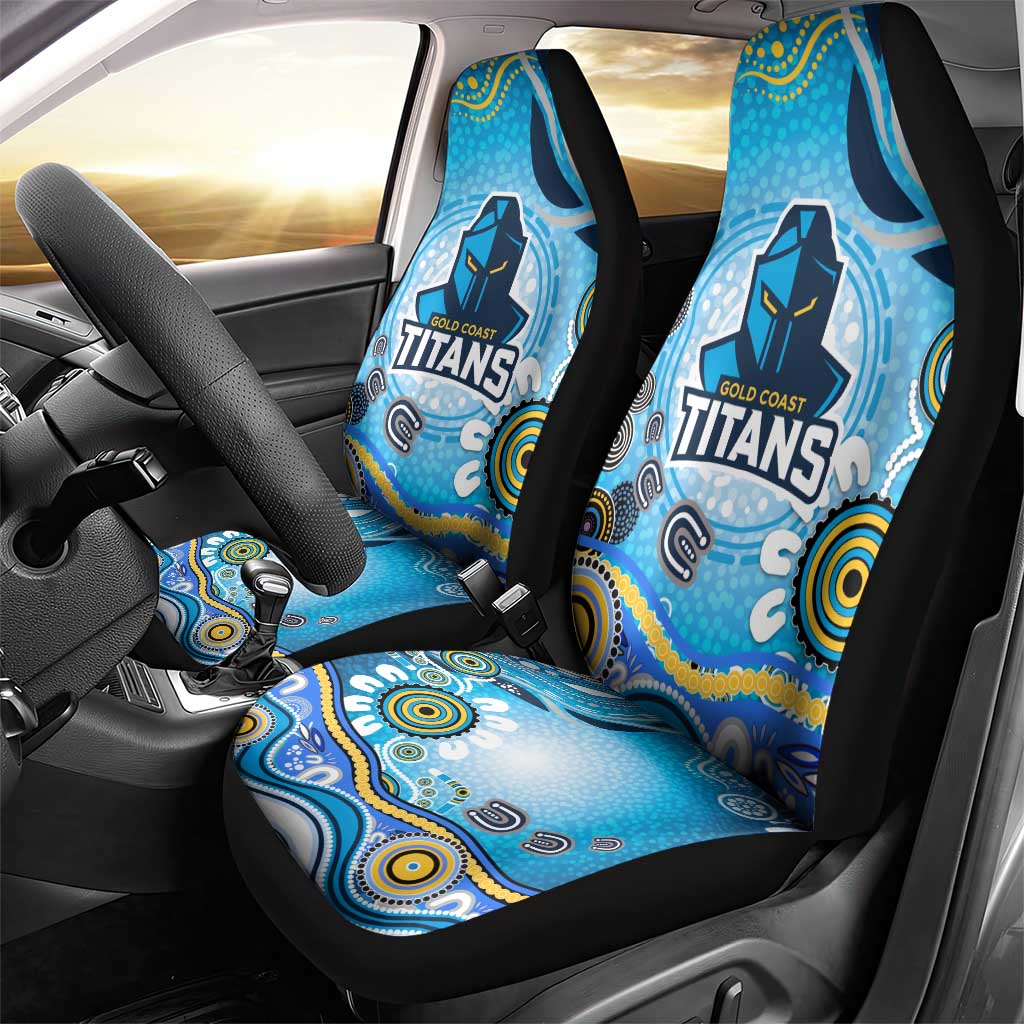Gold Coast Titans Rugby Car Seat Cover Australian Aboriginal Dot Painting Style