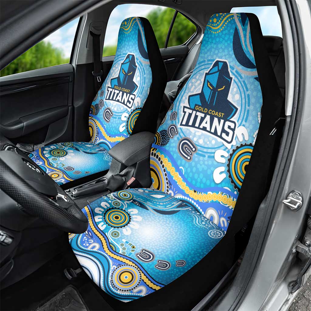 Gold Coast Titans Rugby Car Seat Cover Australian Aboriginal Dot Painting Style