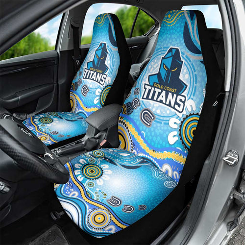 Gold Coast Titans Rugby Car Seat Cover Australian Aboriginal Dot Painting Style