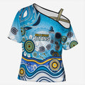 Gold Coast Titans Rugby Cross Shoulder Shirt Australian Aboriginal Dot Painting Style