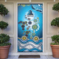 Gold Coast Titans Rugby Door Cover Australian Aboriginal Dot Painting Style