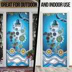 Gold Coast Titans Rugby Door Cover Australian Aboriginal Dot Painting Style