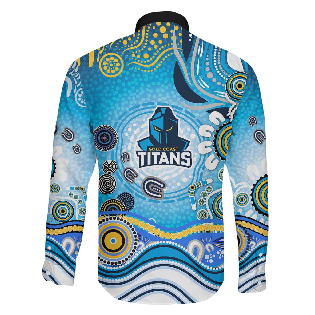 Gold Coast Titans Rugby Family Matching Off Shoulder Maxi Dress and Hawaiian Shirt Australian Aboriginal Dot Painting Style