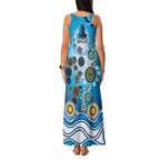 Gold Coast Titans Rugby Family Matching Tank Maxi Dress and Hawaiian Shirt Australian Aboriginal Dot Painting Style