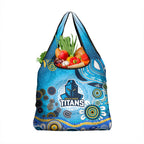 Gold Coast Titans Rugby Grocery Bag Australian Aboriginal Dot Painting Style