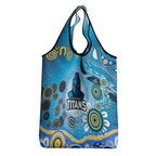 Gold Coast Titans Rugby Grocery Bag Australian Aboriginal Dot Painting Style