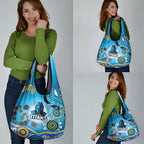 Gold Coast Titans Rugby Grocery Bag Australian Aboriginal Dot Painting Style