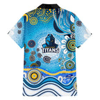 Gold Coast Titans Rugby Hawaiian Shirt Australian Aboriginal Dot Painting Style