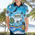 Gold Coast Titans Rugby Hawaiian Shirt Australian Aboriginal Dot Painting Style