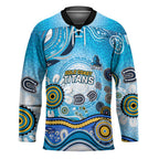 Gold Coast Titans Rugby Hockey Jersey Australian Aboriginal Dot Painting Style