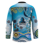 Gold Coast Titans Rugby Hockey Jersey Australian Aboriginal Dot Painting Style